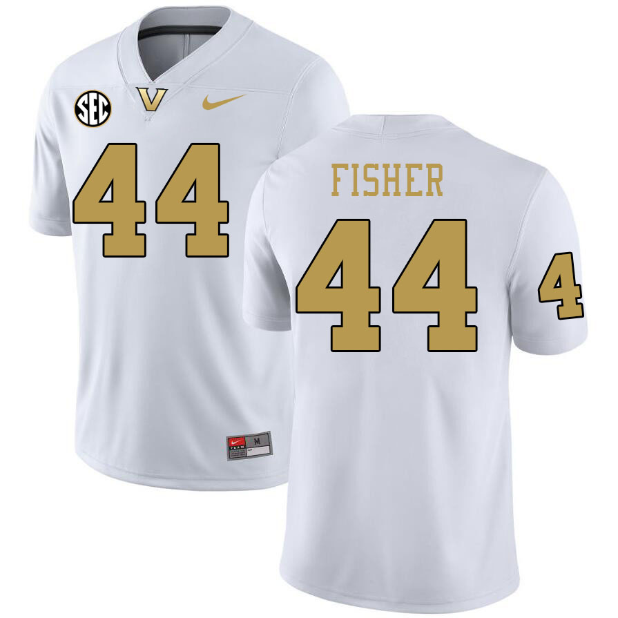 Vanderbilt Commodores #44 Gabe Fisher College Football Jerseys 2024 Uniforms Stitched-White